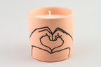 Impressions  Ceramic  Candle  5.75  oz./163g  - Dusty Pink - Heart - Tobacco & Vanilla