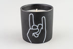 Impressions  Ceramic  Candle  5.75  oz./163g  - Black - Rock On - Leather & Oakmoss