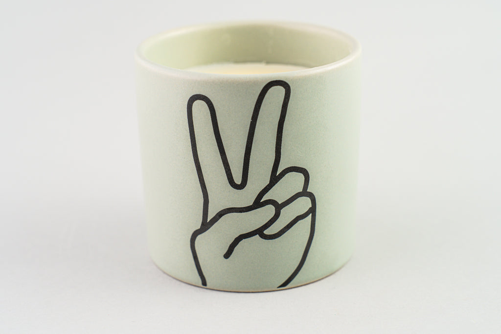 Impressions Ceramic Candle 5.75 oz./163g - Mint- Peace - Lavender & Thyme