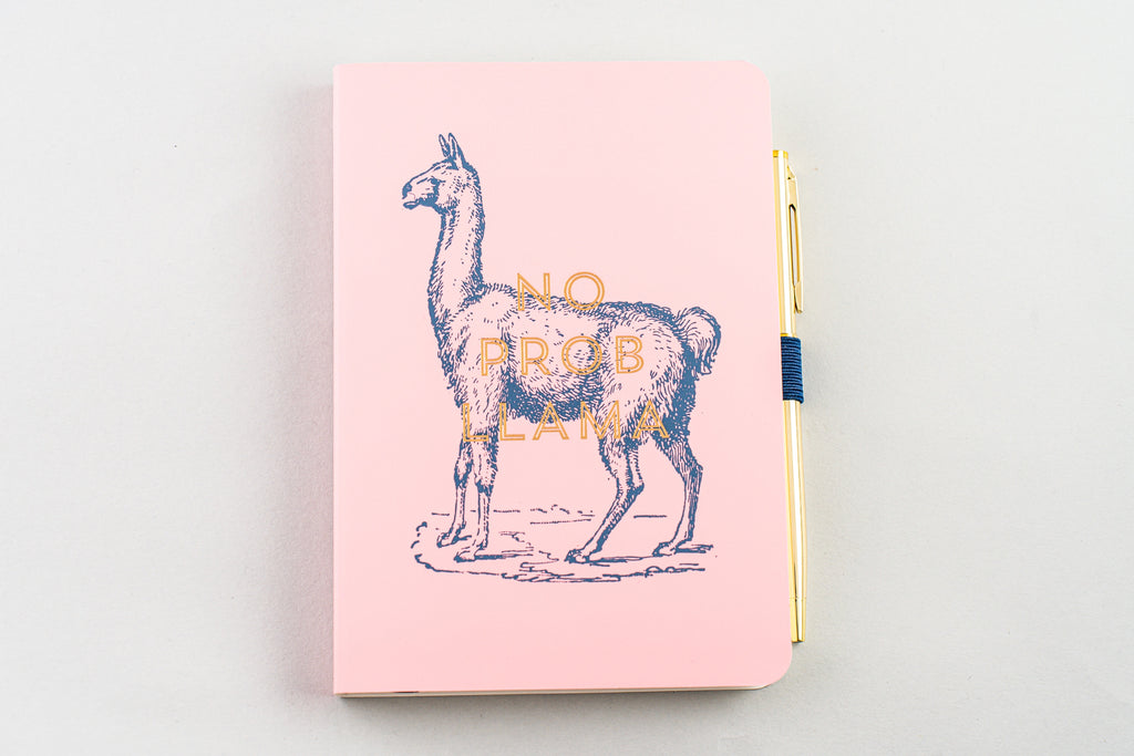 Vintage Sass Notebook with Pen - No Prob Llama