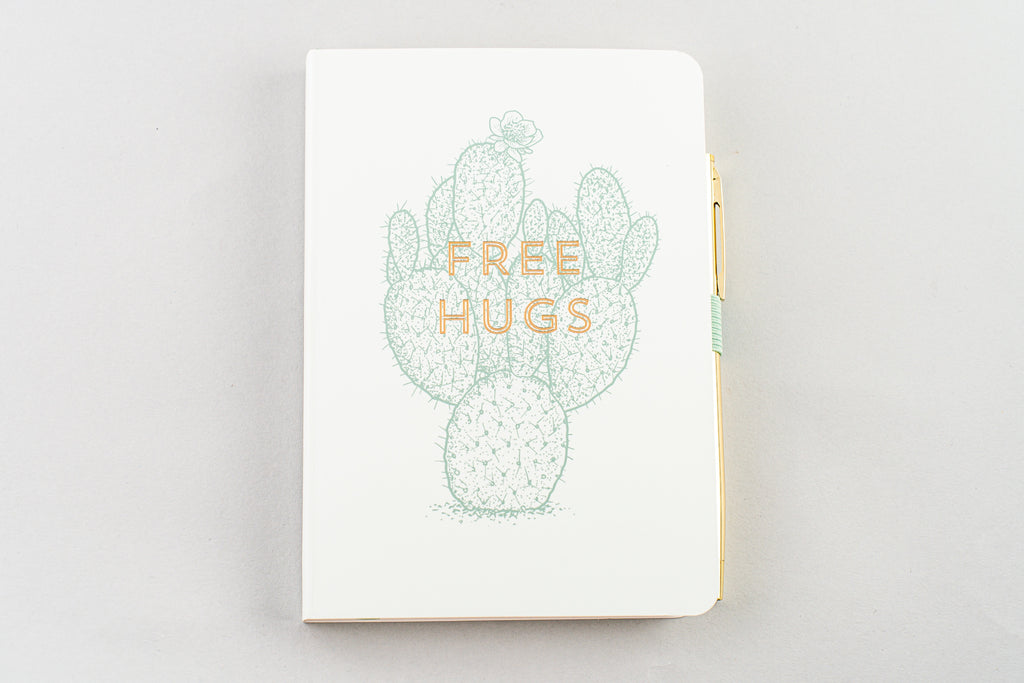 Vintage Sass Notebook with Pen - Free Hugs