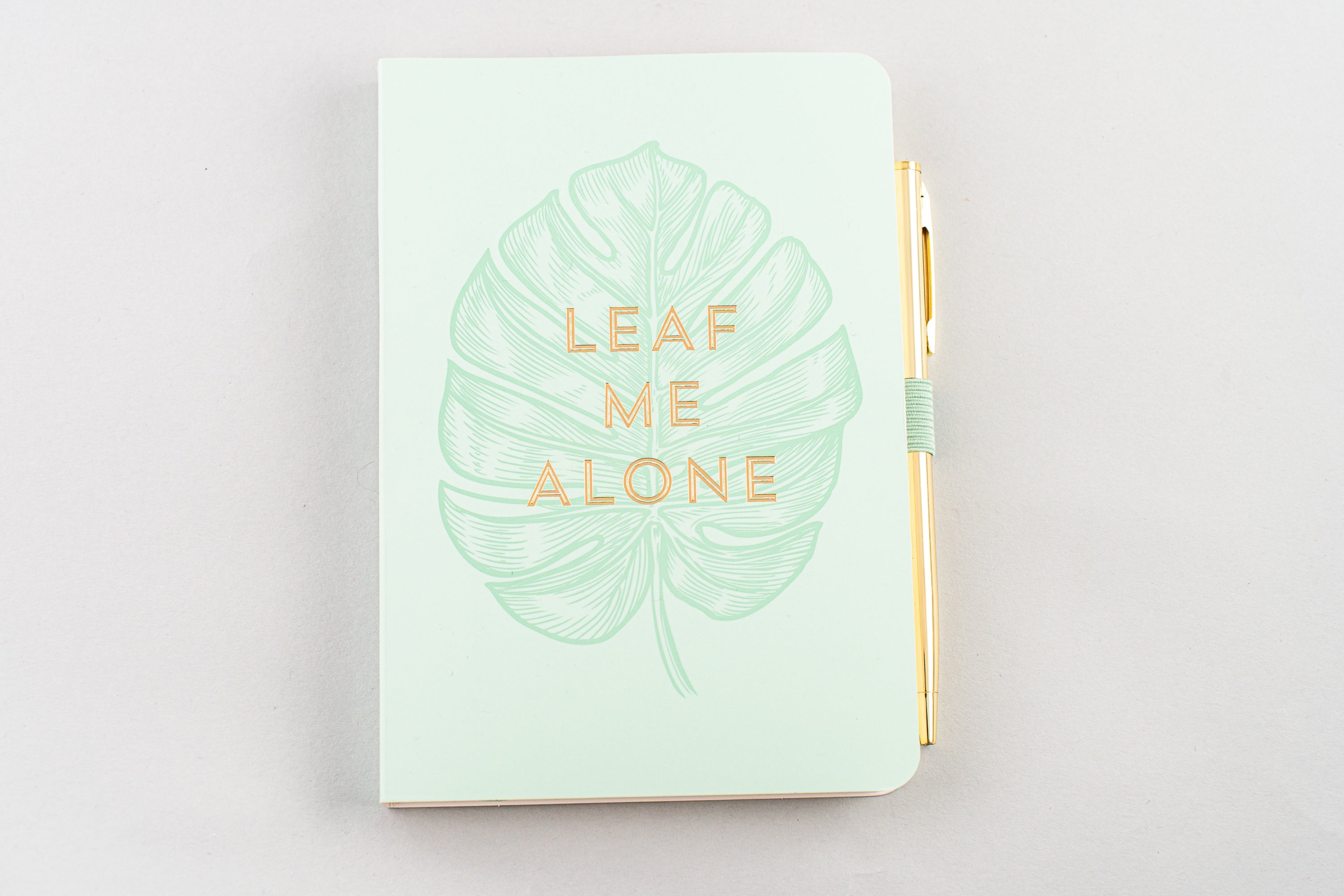 Vintage Sass Notebook with Pen - Leaf Me Alone