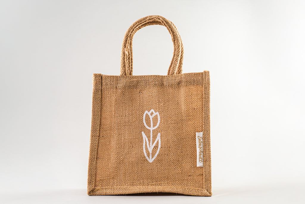 Mini Jute Shopper Tulip & Bunny
