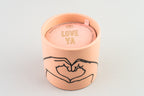 Impressions  Ceramic  Candle  5.75  oz./163g  - Dusty Pink - Heart - Tobacco & Vanilla