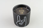 Impressions  Ceramic  Candle  5.75  oz./163g  - Black - Rock On - Leather & Oakmoss