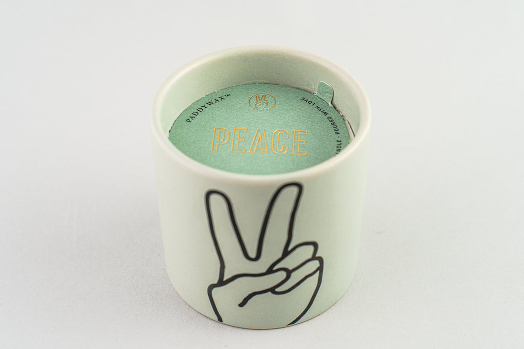 Impressions Ceramic Candle 5.75 oz./163g - Mint- Peace - Lavender & Thyme