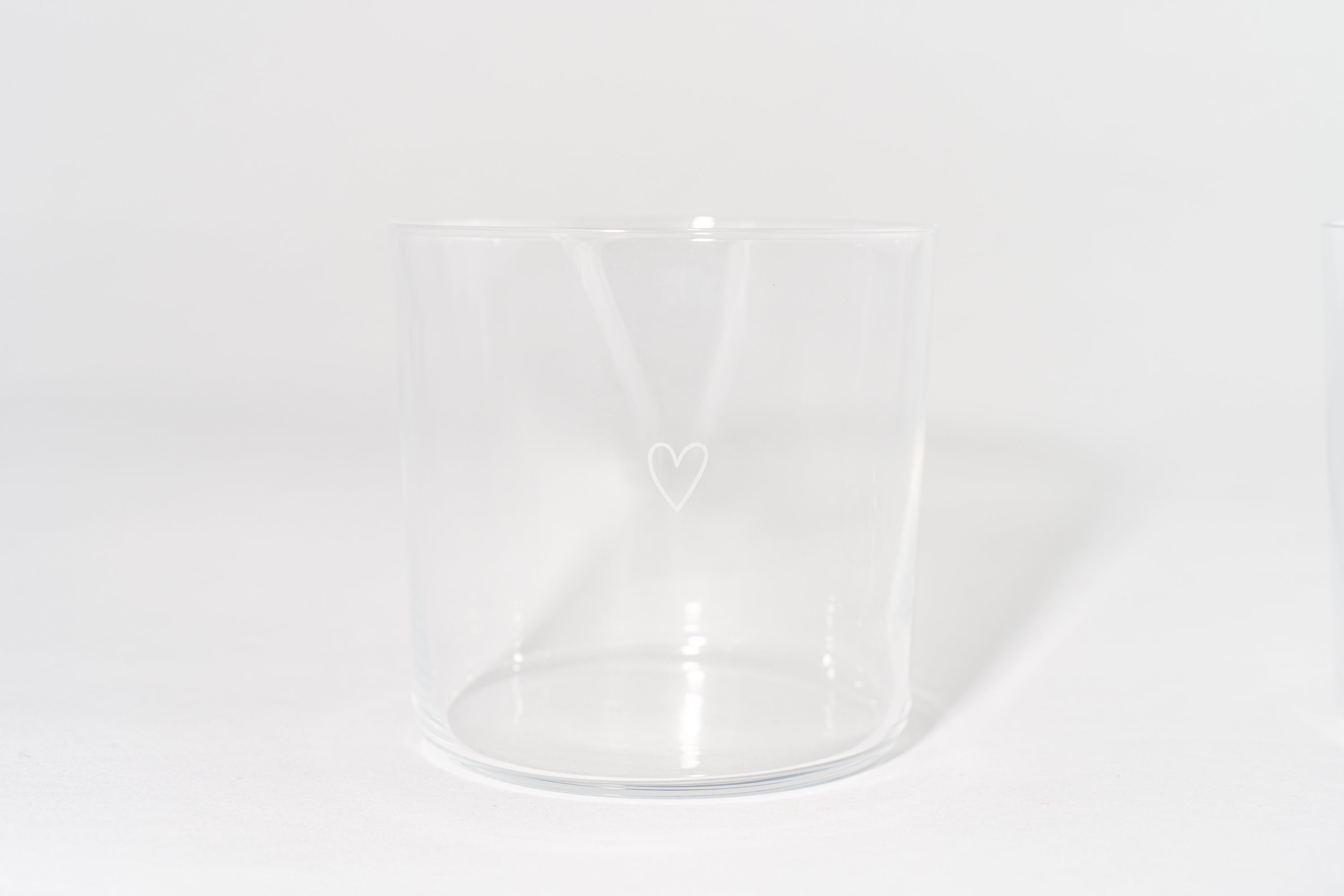 Drinking Glass Heart White