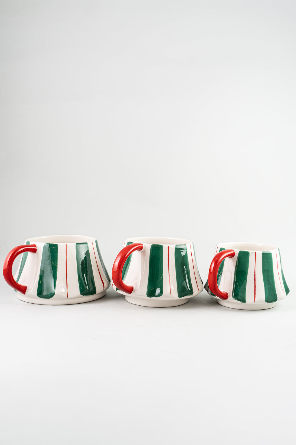 Xmas Set/3 Multicolor Ceramic Mugs Tree Design