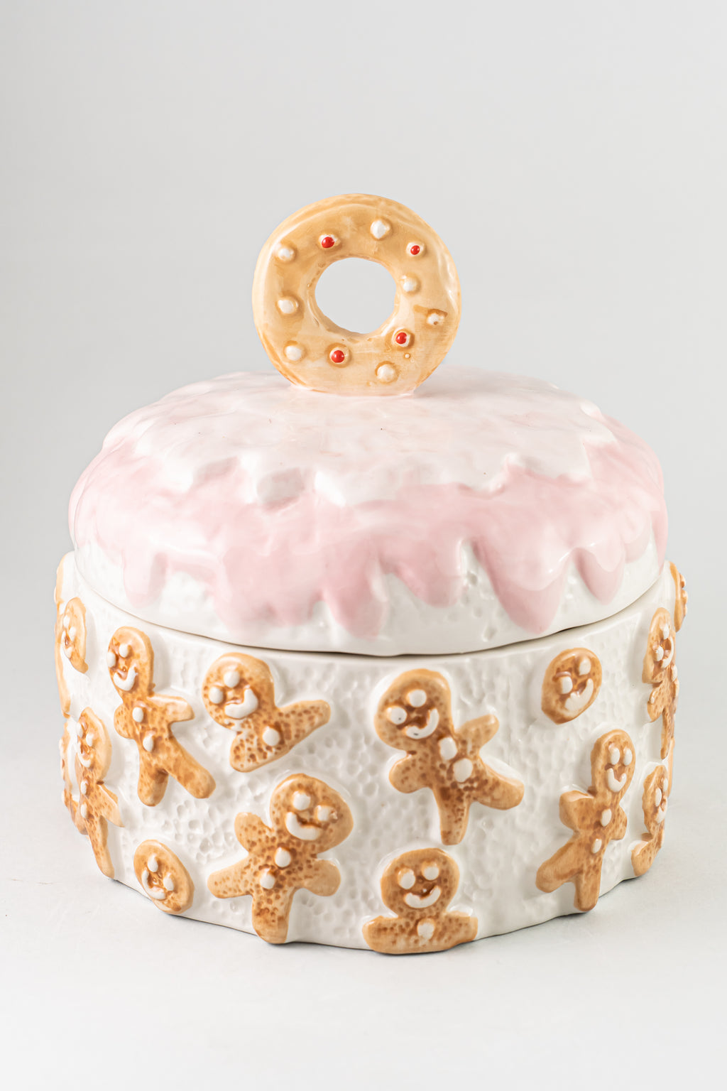 Gingerbread Ceramic Cookie Jar With Lid
