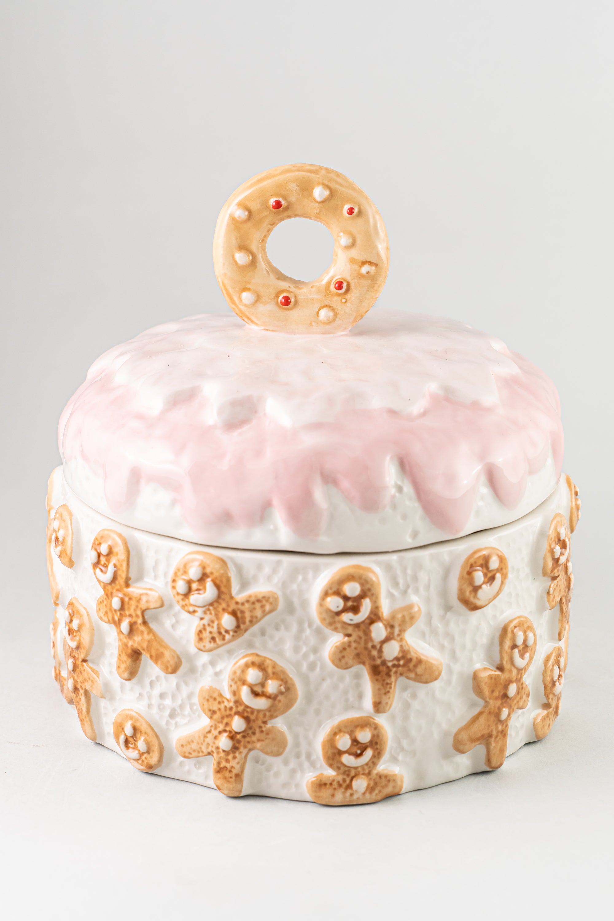 Gingerbread Ceramic Cookie Jar With Lid