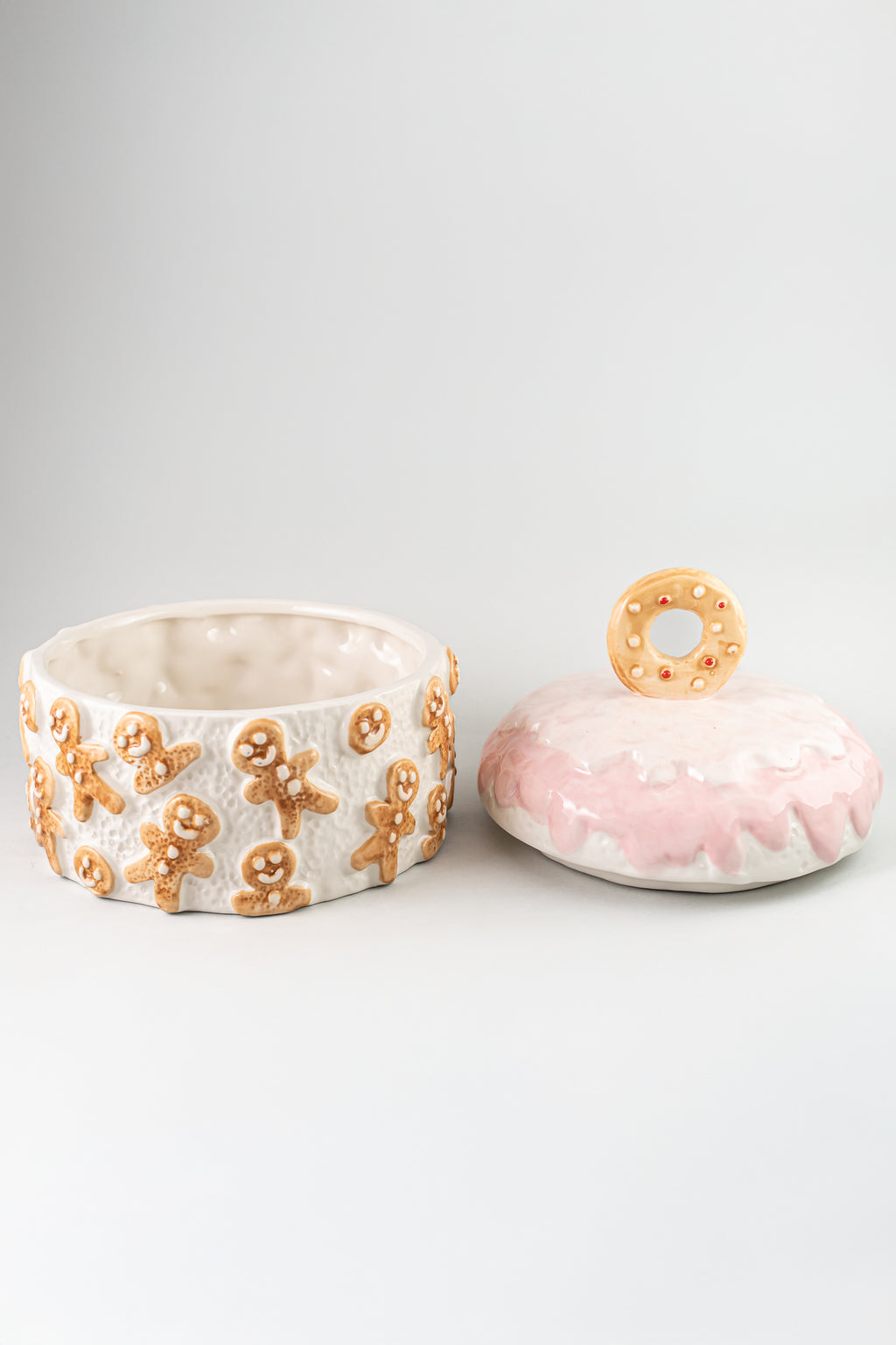 Gingerbread Ceramic Cookie Jar With Lid