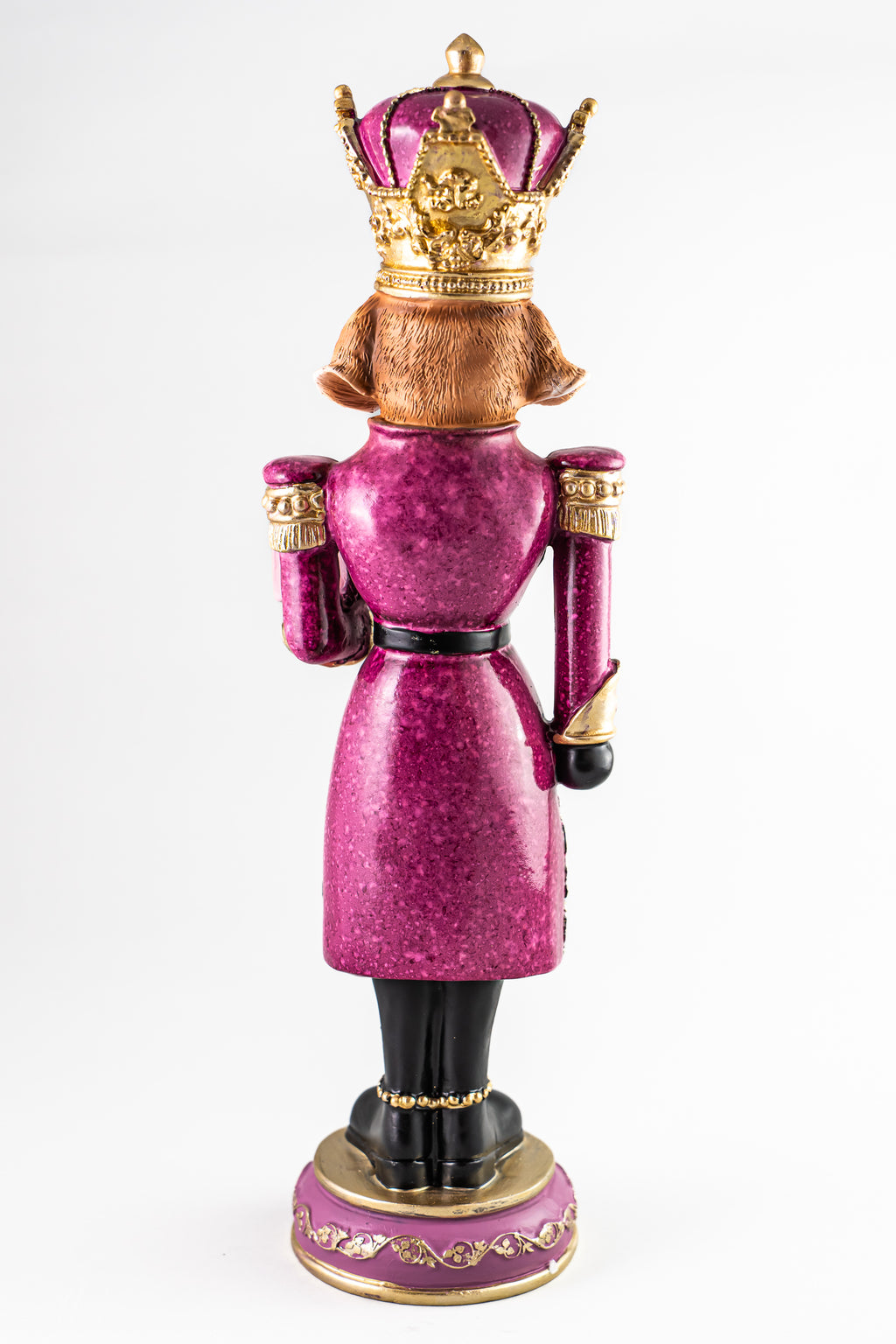 Xmas Pink Resin Dog Nutcracker