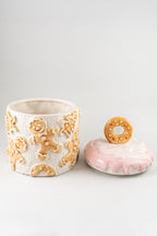 Gingerbread Ceramic Cookie Jar With Lid.