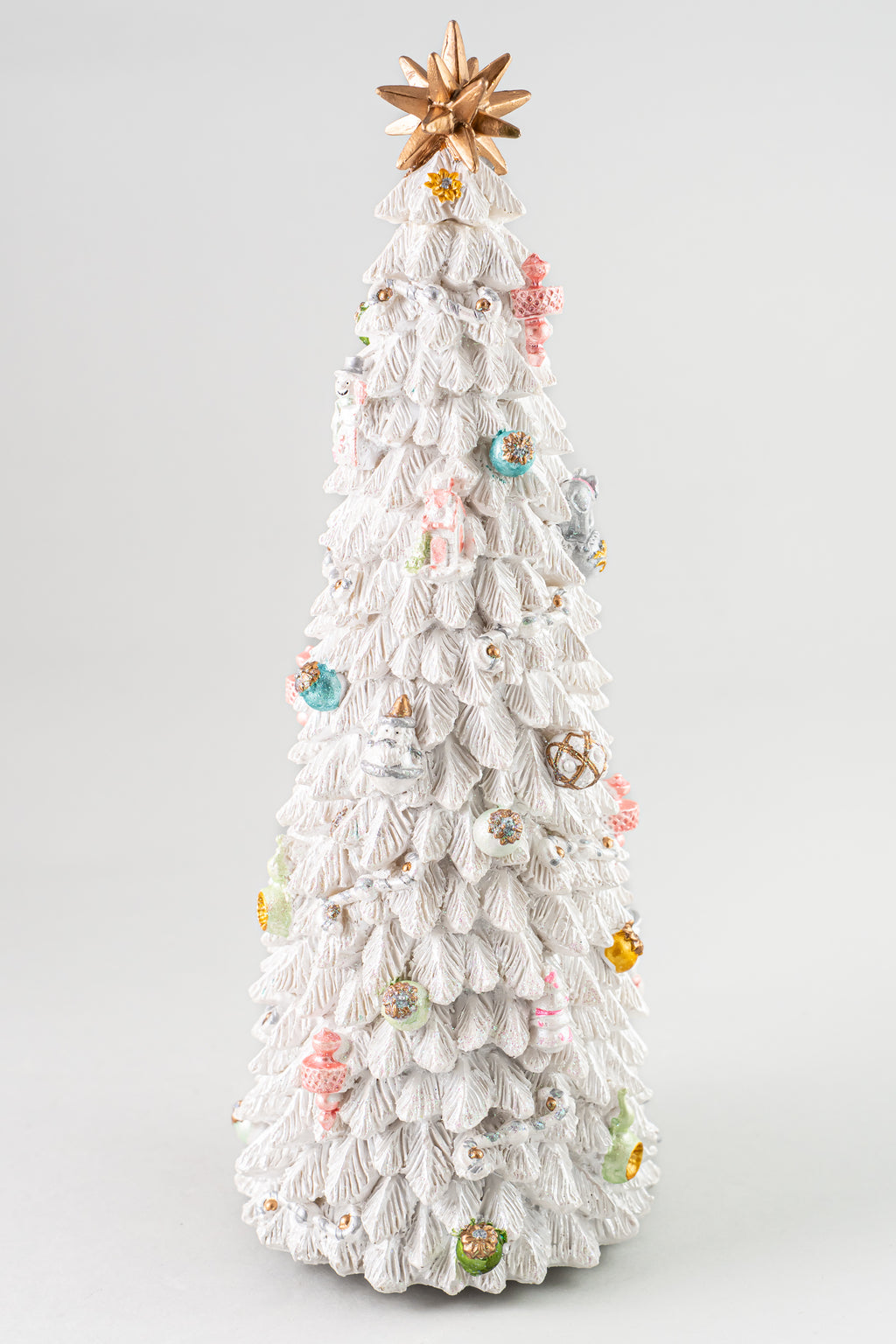 XMAS Snowy Resin Winding Tree With Music & Movement (White)