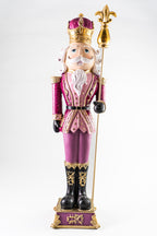 XMAS Pink Resin Nutcracker Holding a Scepter