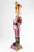 XMAS Pink Resin Nutcracker Holding a Scepter