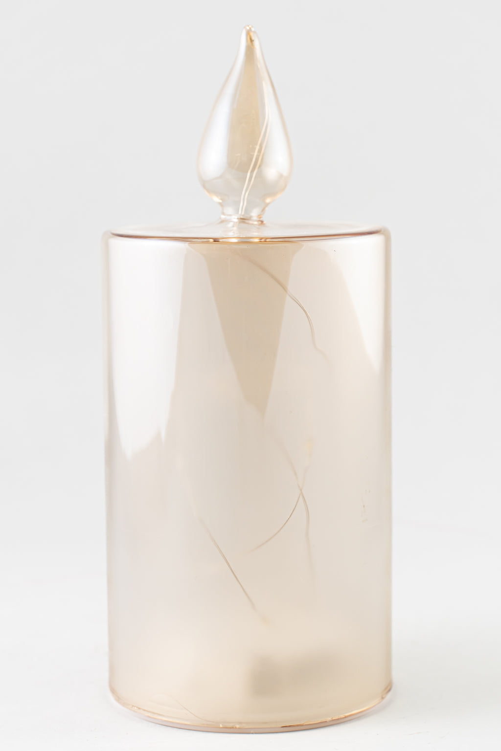 Xmas Glass Amber Luster Color Led Candle