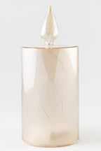 Xmas Glass Amber Luster Color Led Candle