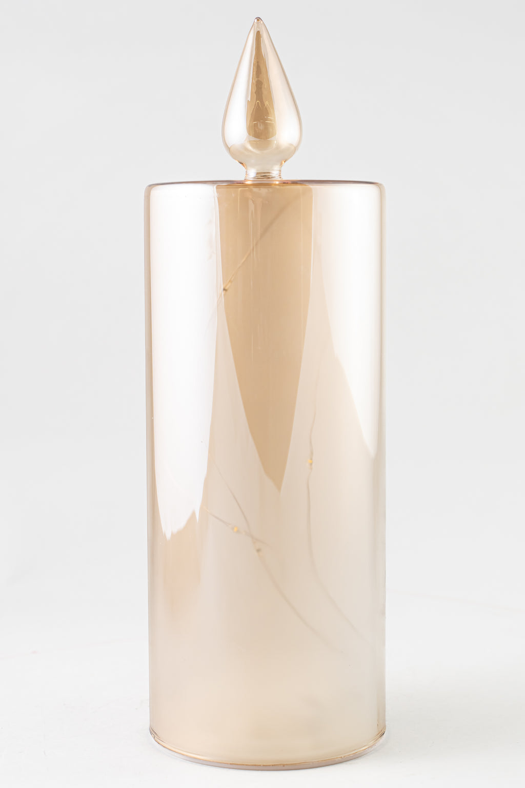 Xmas Glass Amber Luster Color Led Candle.