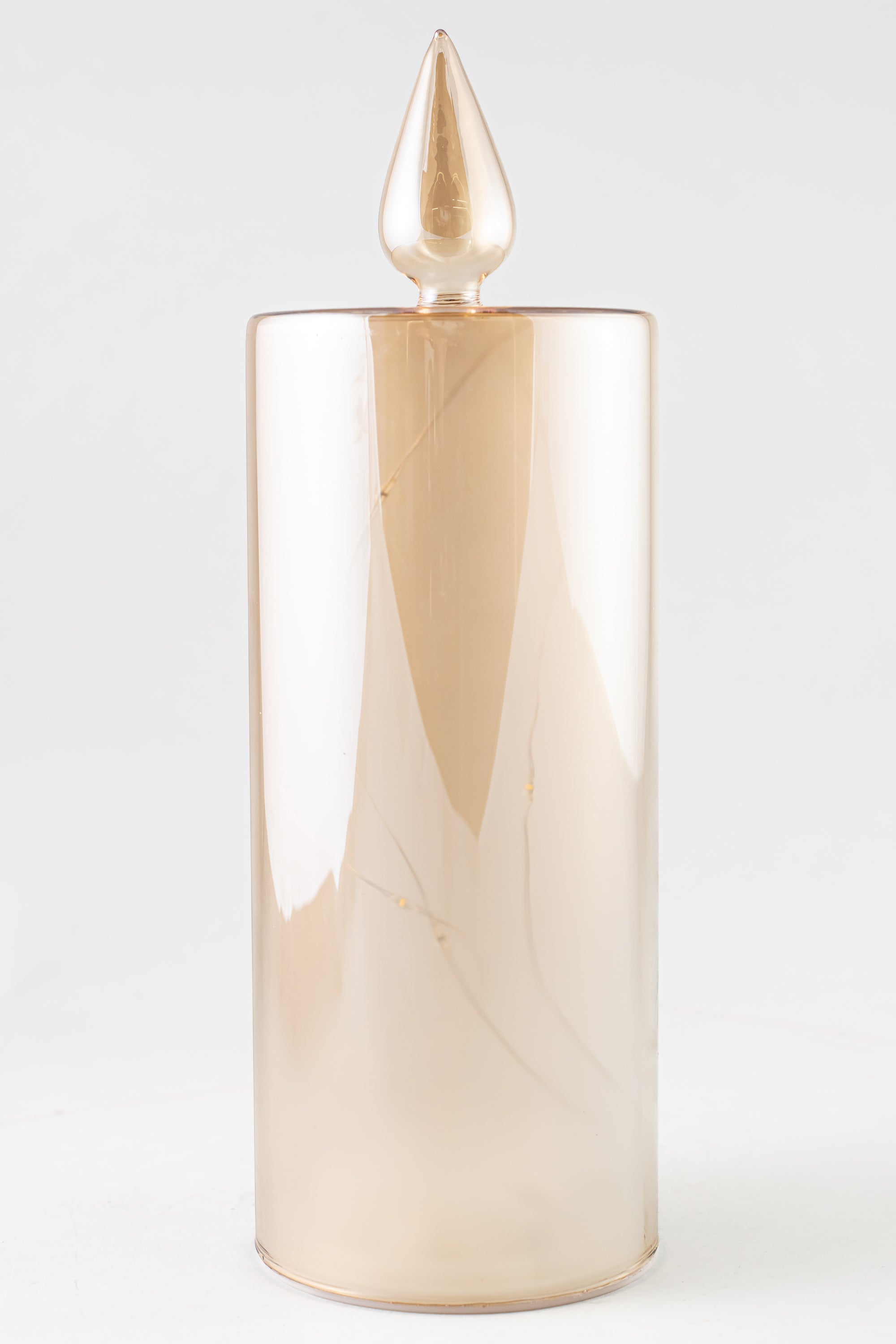 Xmas Glass Amber Luster Color Led Candle.