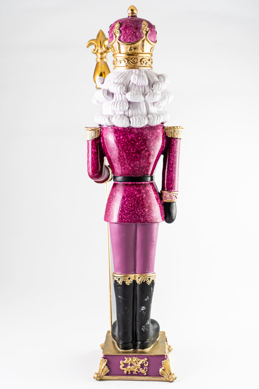 XMAS Pink Resin Nutcracker Holding a Scepter