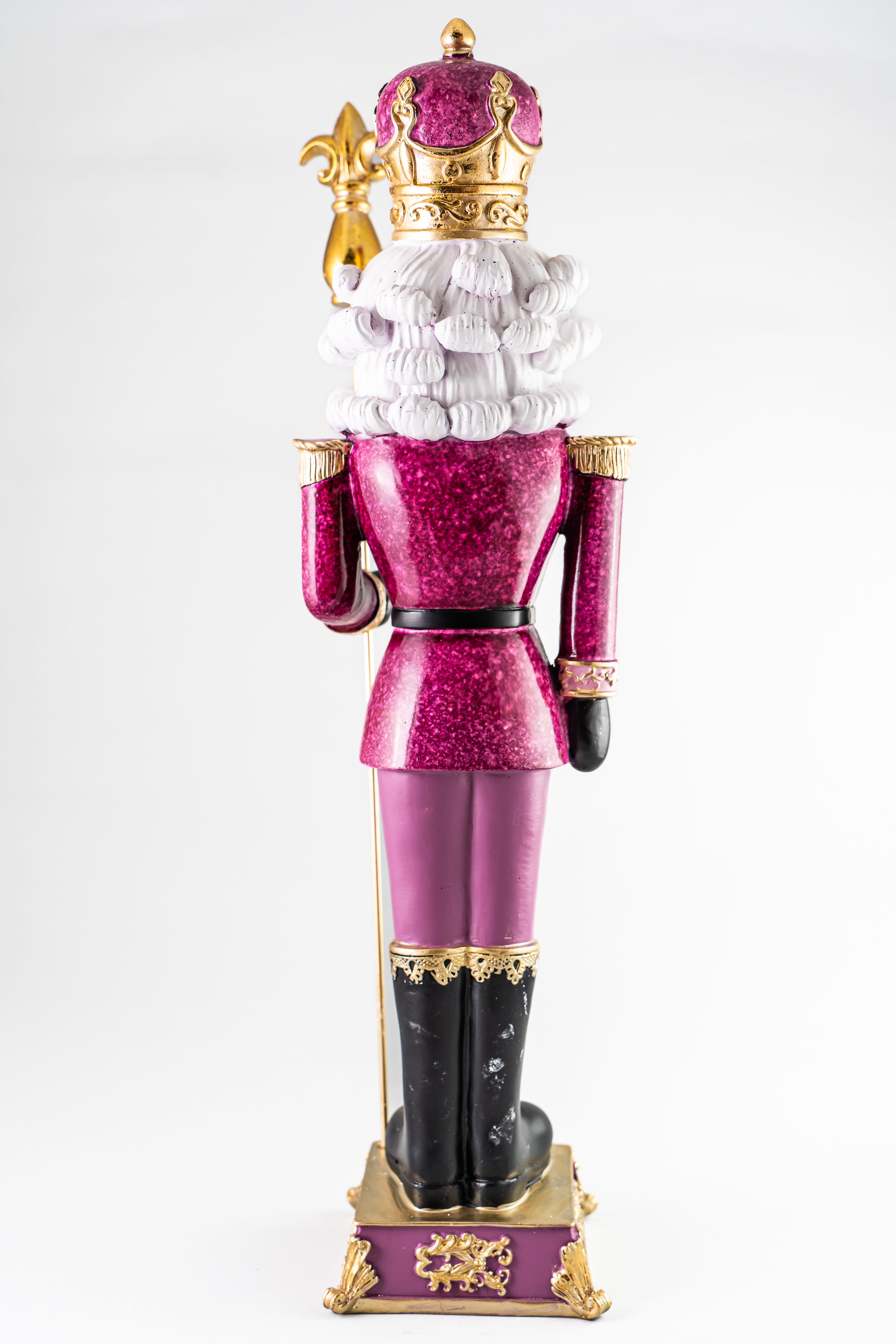 XMAS Pink Resin Nutcracker Holding a Scepter