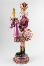 Xmas Pink Resin Nutcracket Riding A Horse