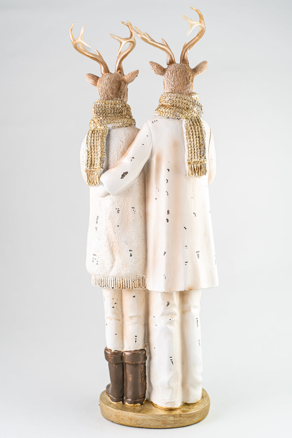 Xmas White Resin Deer Family Choir