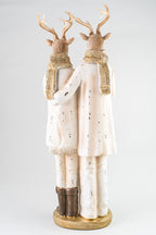 Xmas White Resin Deer Family Choir