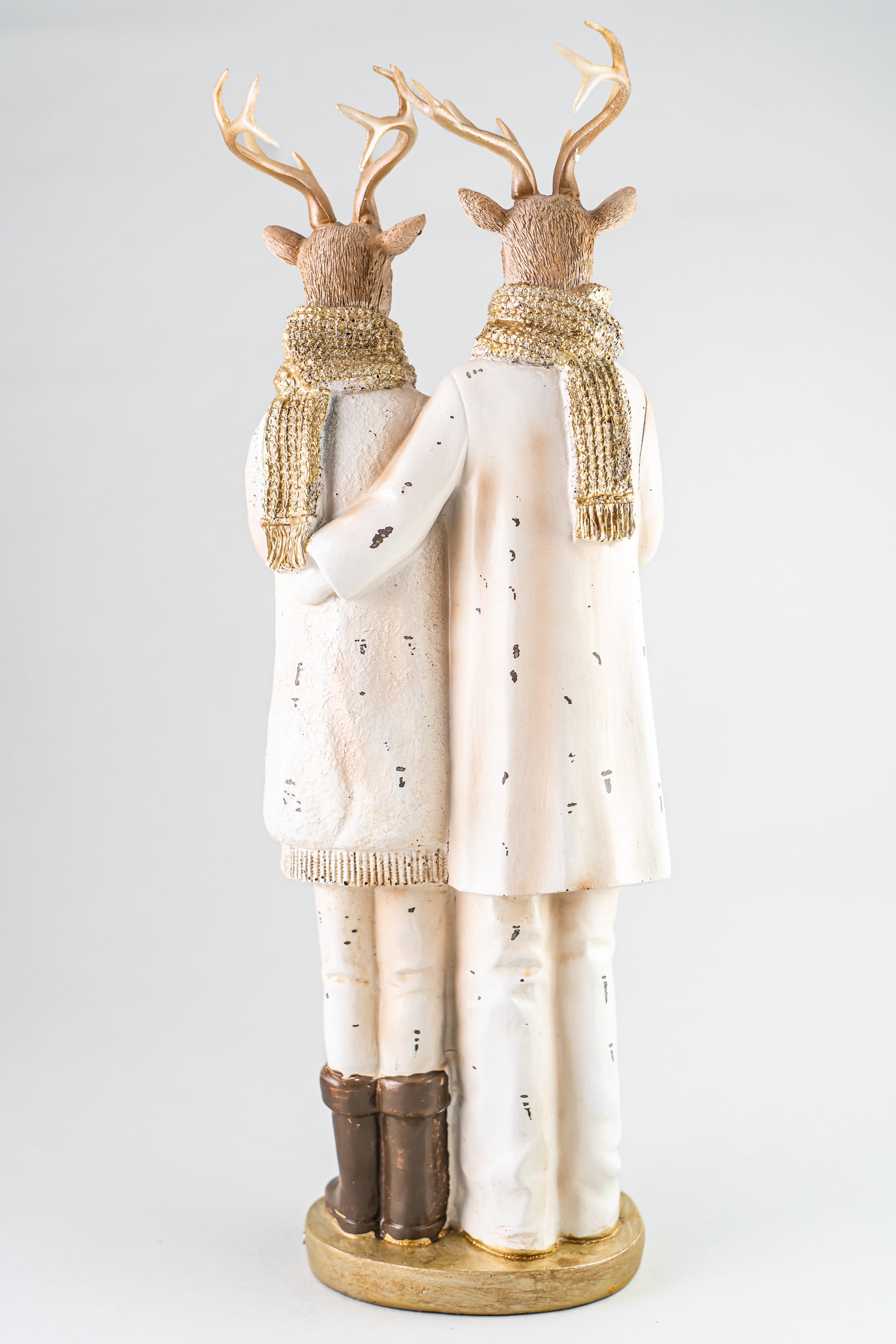 Xmas White Resin Deer Family Choir