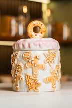 Gingerbread Ceramic Cookie Jar With Lid.