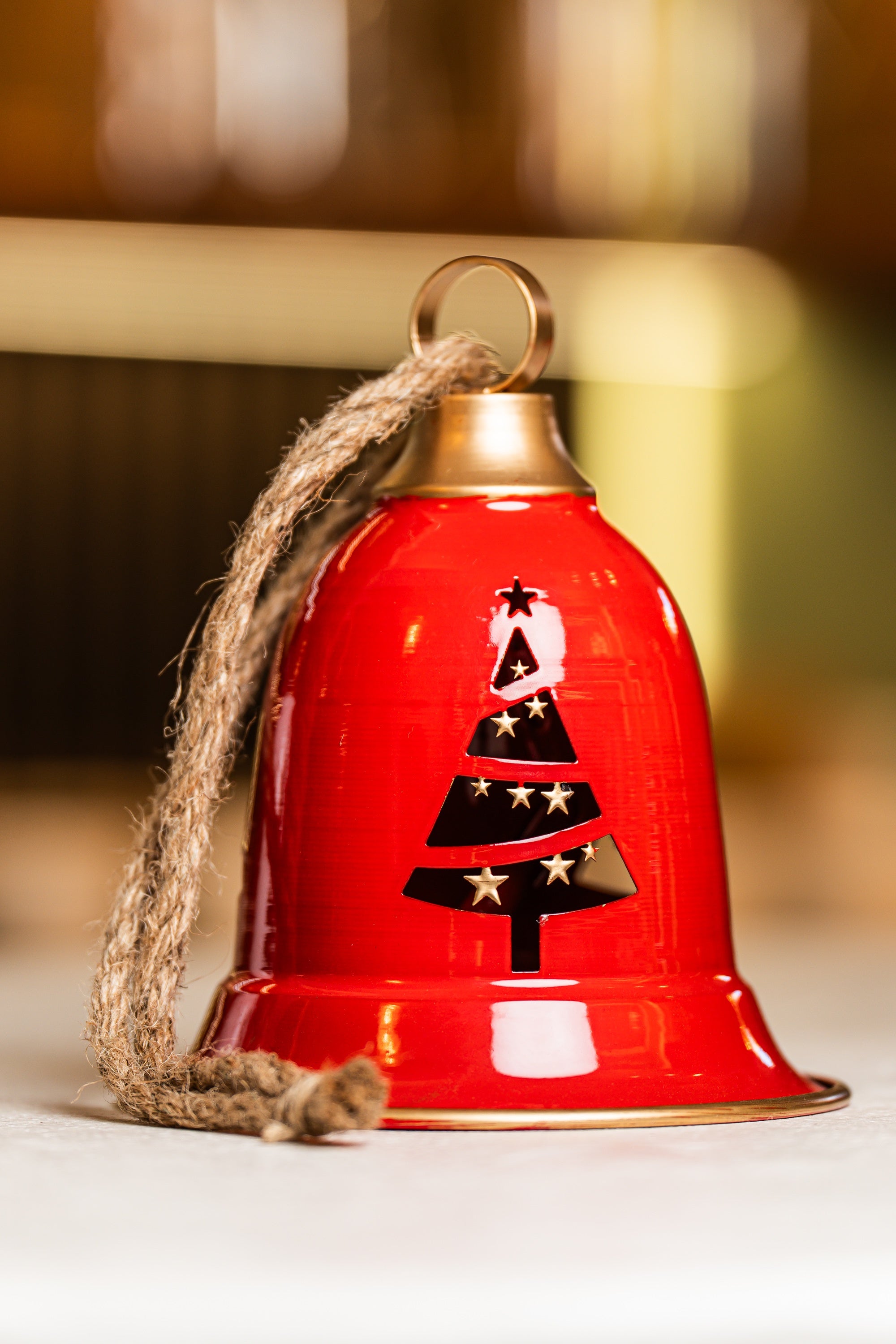 Xmas Red Metal Hanging Jingle Bell