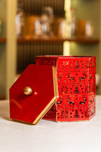 Xmas Set of 2 Red Metal Box