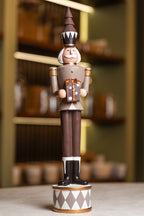 Brown Resin Soldier Holding Gift Box