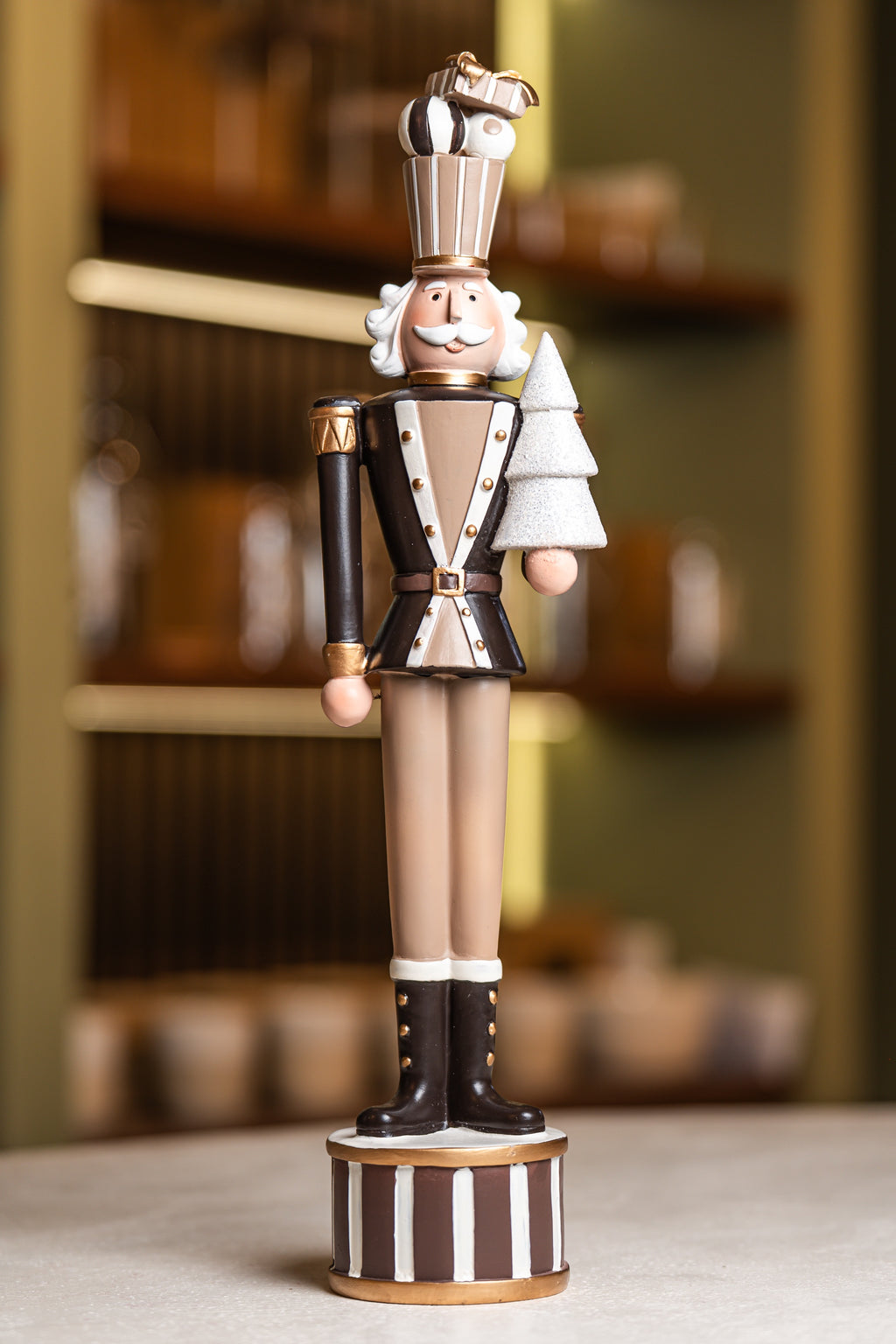 Brown Resin Soldier Holding Tree