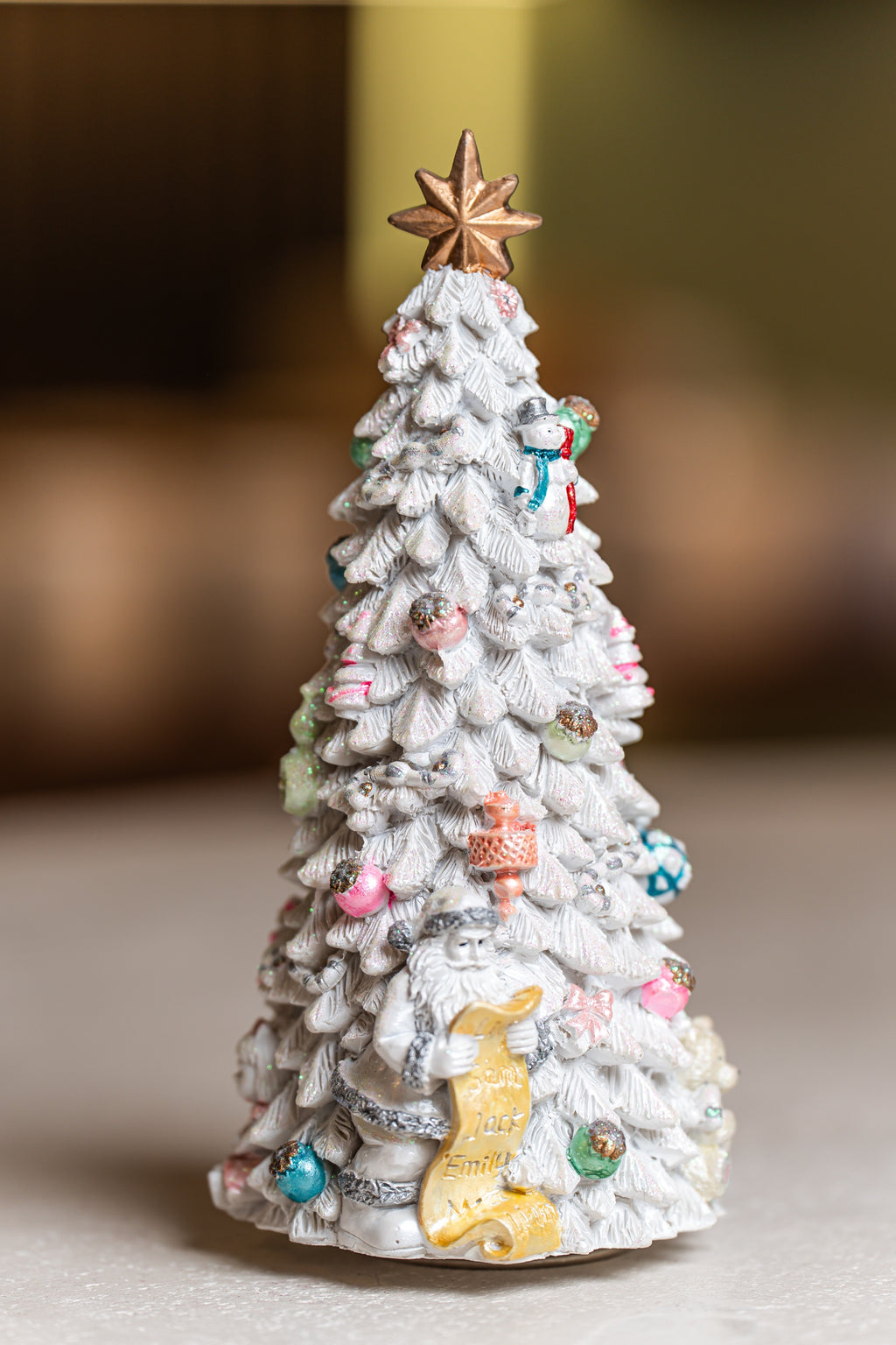 Xmas Snowy Resin Winding Tree With Music & Movement