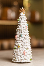 XMAS Snowy Resin Winding Tree With Music & Movement (White)