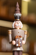 Brown Resin Soldier Holding Gift Box