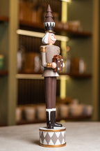 Brown Resin Soldier Holding Gift Box