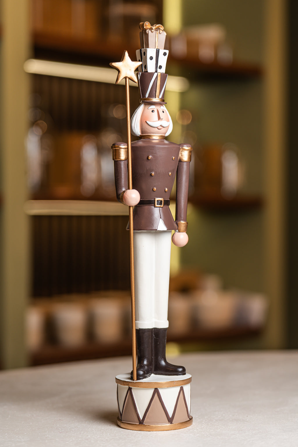 Brown Resin Soldier Holding Star