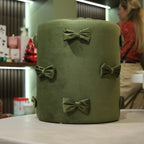 Bow Velvet Pouffe