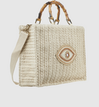 Coastal Evil Eye Cotton Beach Bag – designed for effortless beach days and everyday elegance