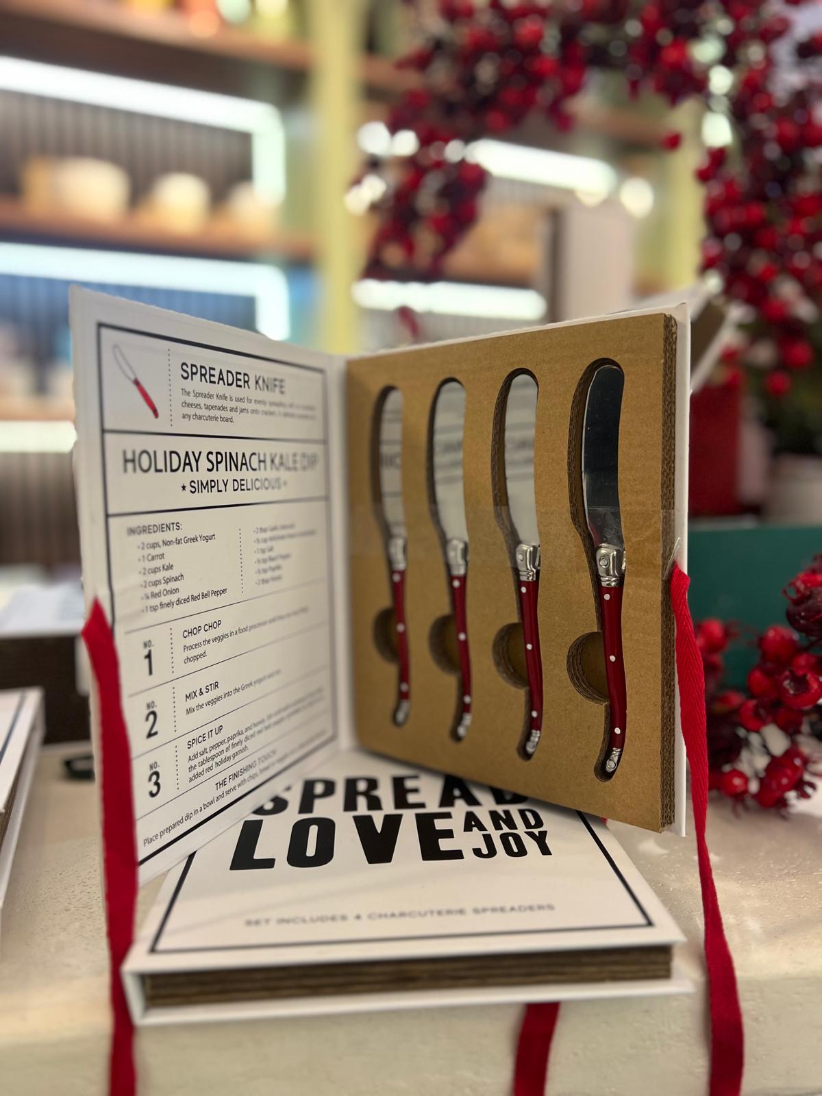 Santa Barbara Festive Red Charcuterie Spreaders Gift Set