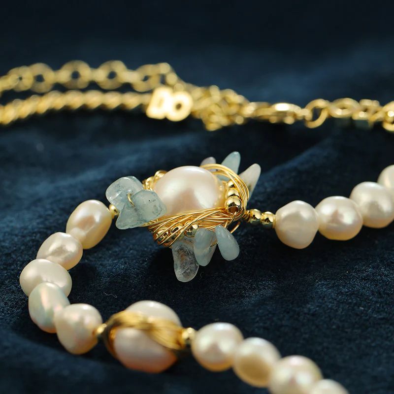 Golden Tide Freshwater Pearl Handmade Necklace