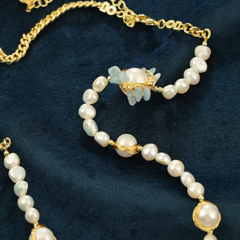 Golden Tide Freshwater Pearl Handmade Necklace