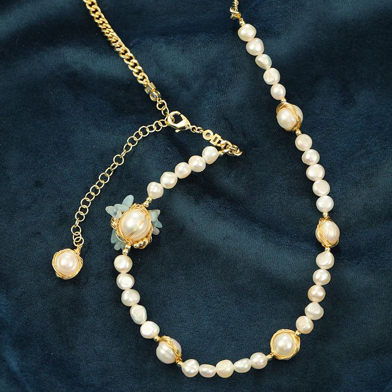 Golden Tide Freshwater Pearl Handmade Necklace