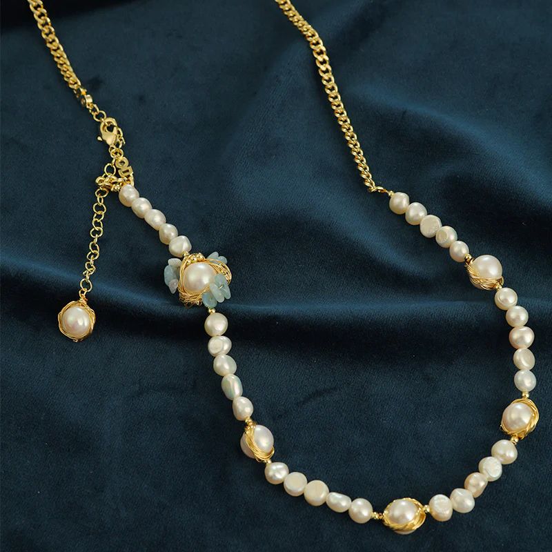 Golden Tide Freshwater Pearl Handmade Necklace