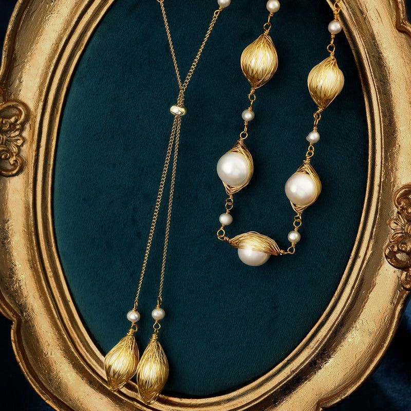 Ophelia Gold & Pearl Necklace