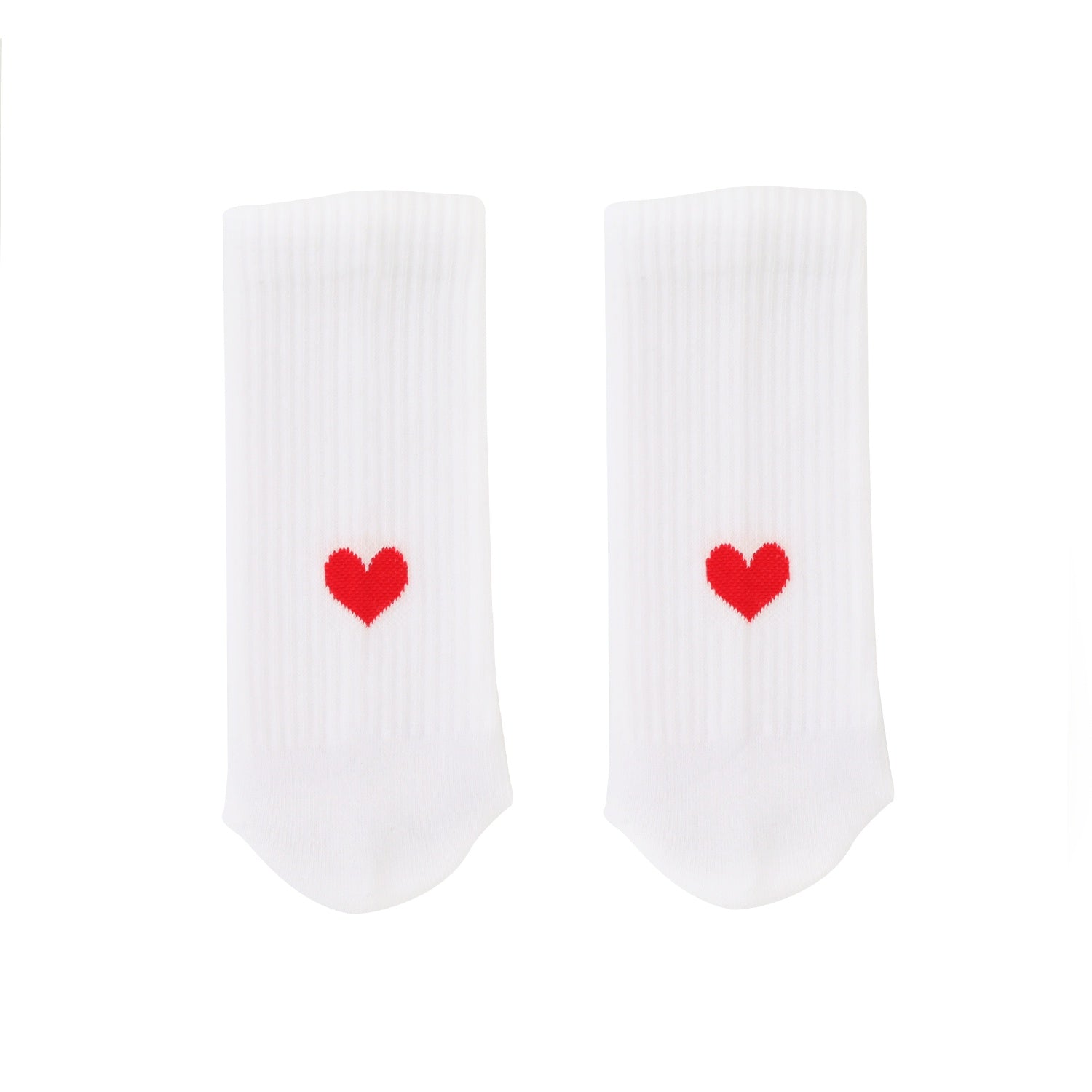 Socks White Red Heart