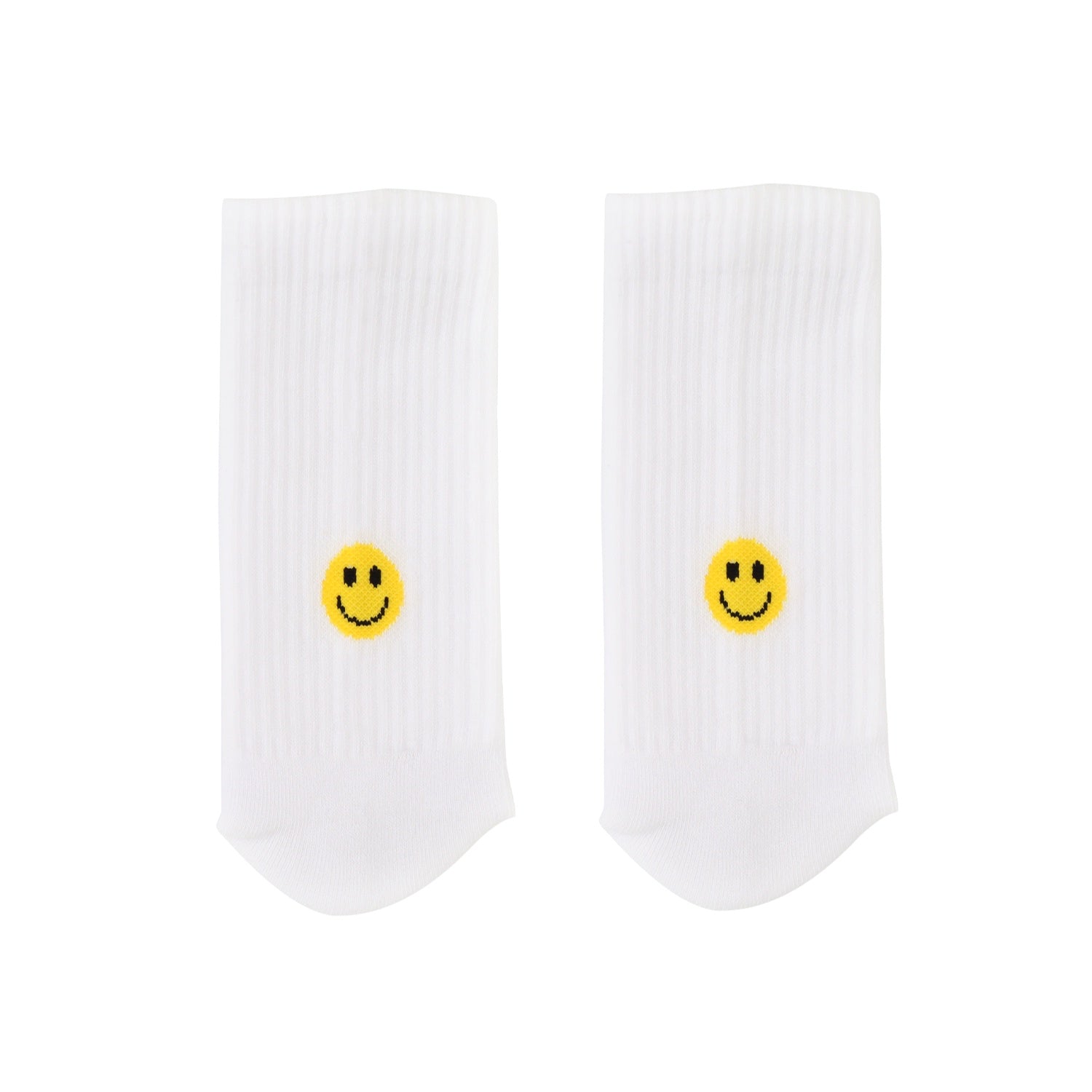 Socks White Yellow Smiley